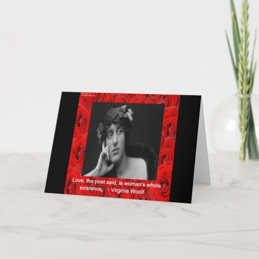 Carte Virginia Woolf & Citation sur l'amour (Devant)