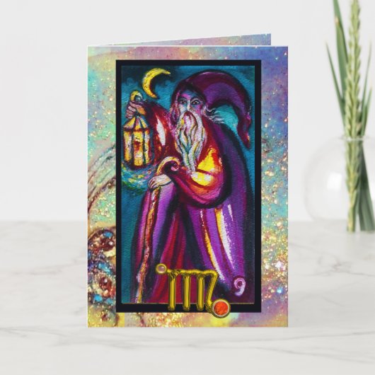 CARTE VIRGO HERMIT TAROT ASTROLOGIE ZODIAC ANNIVERSAIRE (Devant)
