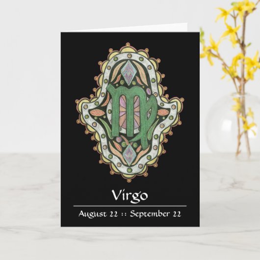 Carte Virgo Khamsa (Fleur jaune)