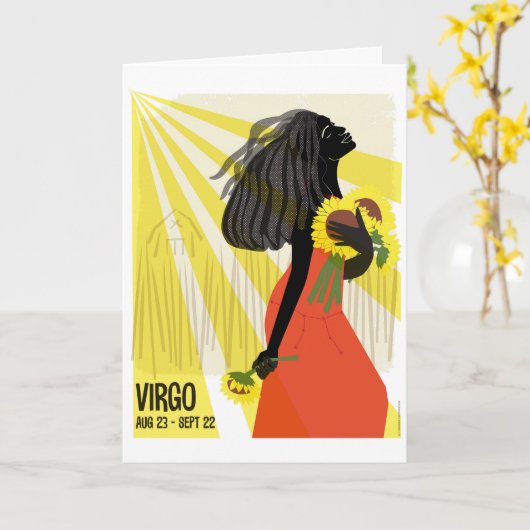 Carte Virgo le Zodiac de Maiden (Fleur jaune)