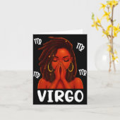Carte Virgo Loc'd Black Woman Pray Christian Zodiac Birt (Fleur jaune)