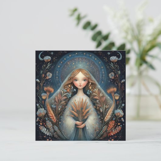 Carte Virgo Maiden Zodiac Astrology Celestial Birthday (Debout devant)