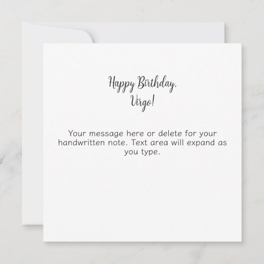 Carte Virgo Maiden Zodiac Astrology Celestial Birthday (Dos)