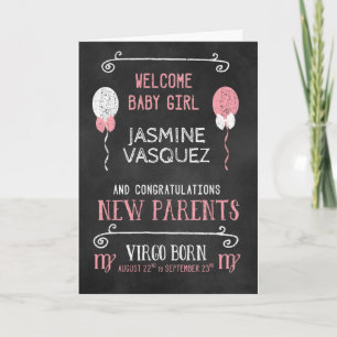 Carte VIRGO Nouvel enfant Née du 22 août au 23 septembre