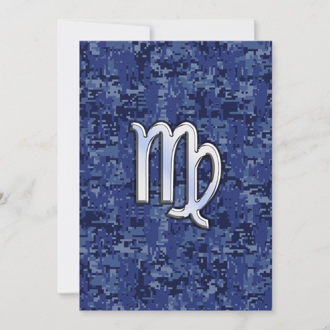 Carte Virgo Zodiac Connexion Navy Camo numérique bleu (Devant)