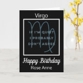 Carte Virgo Zodiac Fun Citation en Noir & Blanc Annivers (Fleur jaune)