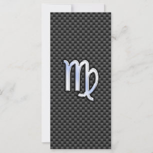 Carte Virgo Zodiac Sign on Charcoal Carbon Fibre Print
