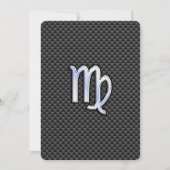 Carte Virgo Zodiac Sign on Charcoal Carbon Fibre Print (Devant)