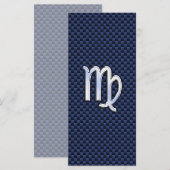 Carte Virgo Zodiac Sign on Navy Blue Carbon Fiber Print (Devant / Derrière)