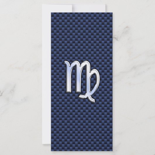 Carte Virgo Zodiac Sign on Navy Blue Carbon Fiber Print (Devant)