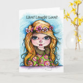 Carte Vis ! Rire ! Amour ! (Fleur jaune)