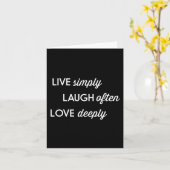 Carte Vis Simplement, Ris Souvent, Aime Profondément (Fleur jaune)