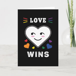 Carte Visage au cœur L'amour l'emporte Fierté LGBTQ Gay