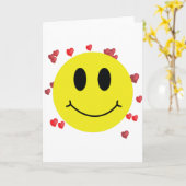 Carte Visage avec les coeurs rouges (Fleur jaune)