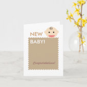 Carte Visage bébé (Fleur jaune)