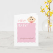 Carte Visage bébé (Fleur jaune)