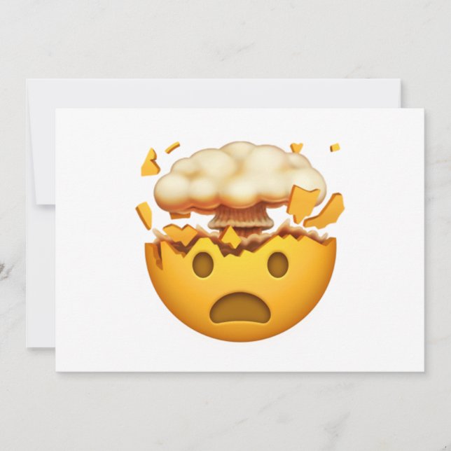 Carte Visage Choqué Avec Tête Explosive - Emoji (Devant)
