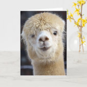 Carte Visage d'alpaca mignon (Fleur jaune)