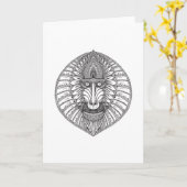 Carte Visage de babouin inspiré (Fleur jaune)