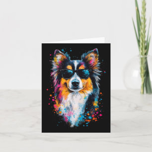 Carte Visage de Berger des Shetland Coloré Chiot Mignon