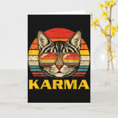 Carte Visage de Chat Lunettes Karma Drôle Chat Chatte Ho (Fleur jaune)
