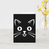 Carte Visage de chat noir Halloween (Fleur jaune)