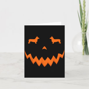 Carte Visage de chien Corgi citrouille Halloween