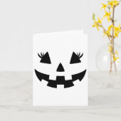 Carte Visage de citrouille Jack O Lantern Cils Cos Hallo (Fleur jaune)