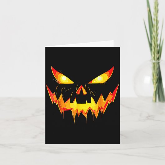Carte Visage de citrouille Jack o Lantern Halloween effr (Devant)
