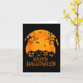 Carte Visage de citrouille Jack O Lantern Joyeux Hallowe (Fleur jaune)