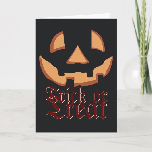Carte Visage de citrouille pour Halloween (Devant)