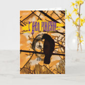 Carte Visage de Corbeau au Feu Doré (Fleur jaune)