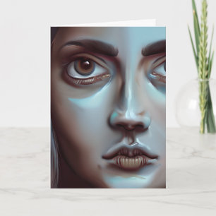 Carte Visage de femme Art généré par l'IA