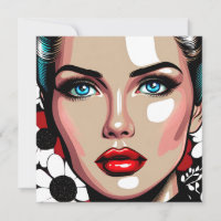 Visage de femme de bande dessinée Pop Art Ai