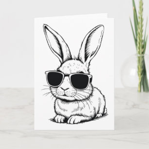 Carte Visage de lapin avec lunettes de soleil pour garço