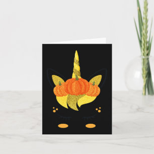 Carte Visage de licorne d'Halloween Pumpkin de Thanksgiv