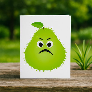 Carte Visage de poire floue grincheux Personnage de frui