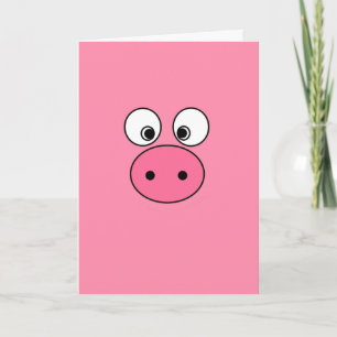 Carte Visage de porc rose
