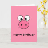 Carte Visage de porc rose (Fleur jaune)