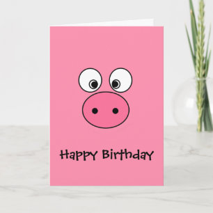 Carte Visage de porc rose