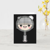 Carte Visage de raquette de badminton en dessin animé Jo (Fleur jaune)