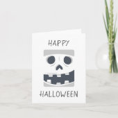 Carte Visage de squelette joyeux Halloween (Devant)