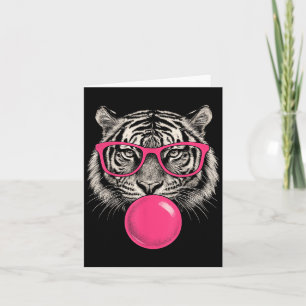 Carte Visage de Tigre Lunettes de Soleil Rose Animaux Sa