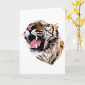 Carte Visage de tigre motivant (Fleur jaune)
