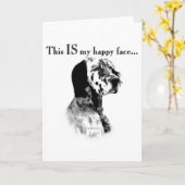 Carte Visage heureux de Setter Anglais (Fleur jaune)