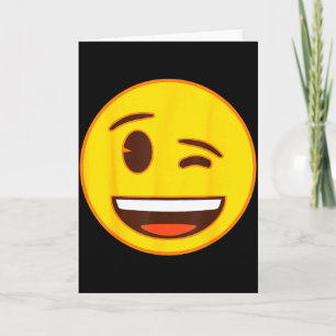 Carte Visage Jaune de Sourire Clin d'œil Émoji Officiel
