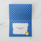 Carte visage jaune sourire avec masque médical (Intérieur)