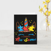 Carte Visage Licorne Ausome Puzzle Autism Awareness Asl  (Fleur jaune)