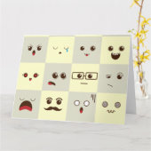 Carte Visage mignon (Fleur jaune)