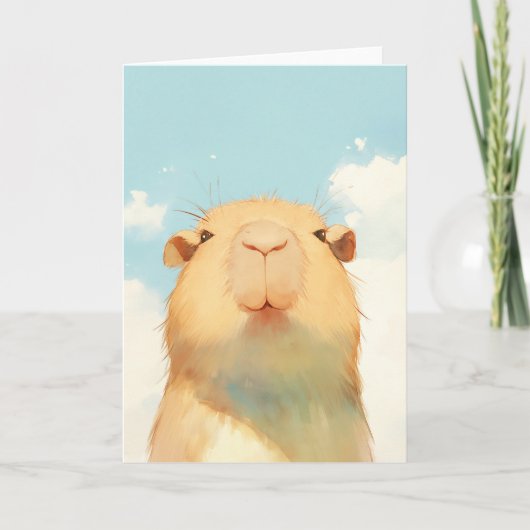 Carte Visage Mignon de Capybara (Devant)